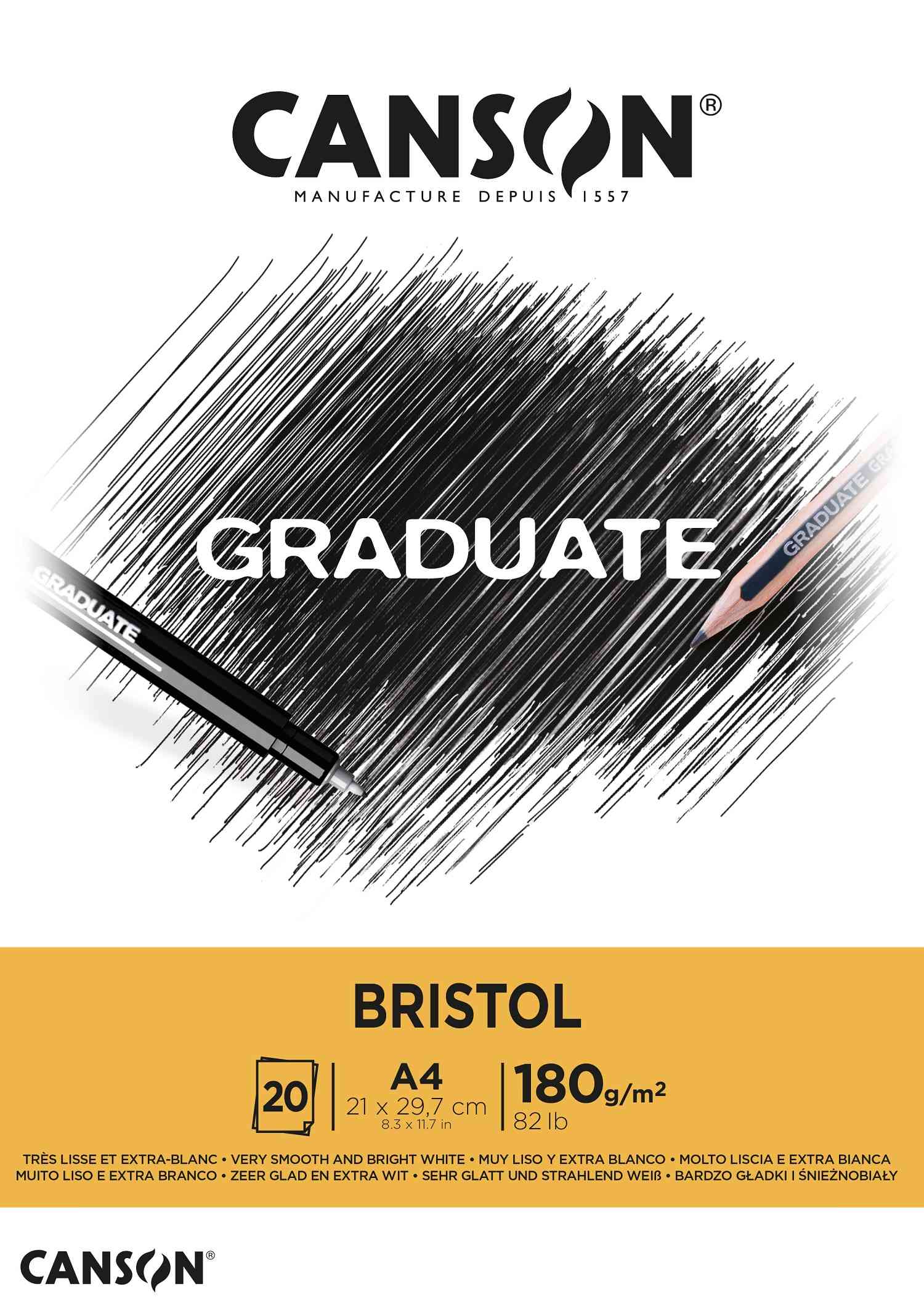 Pad graduate bristol A4 20 hjs Canson