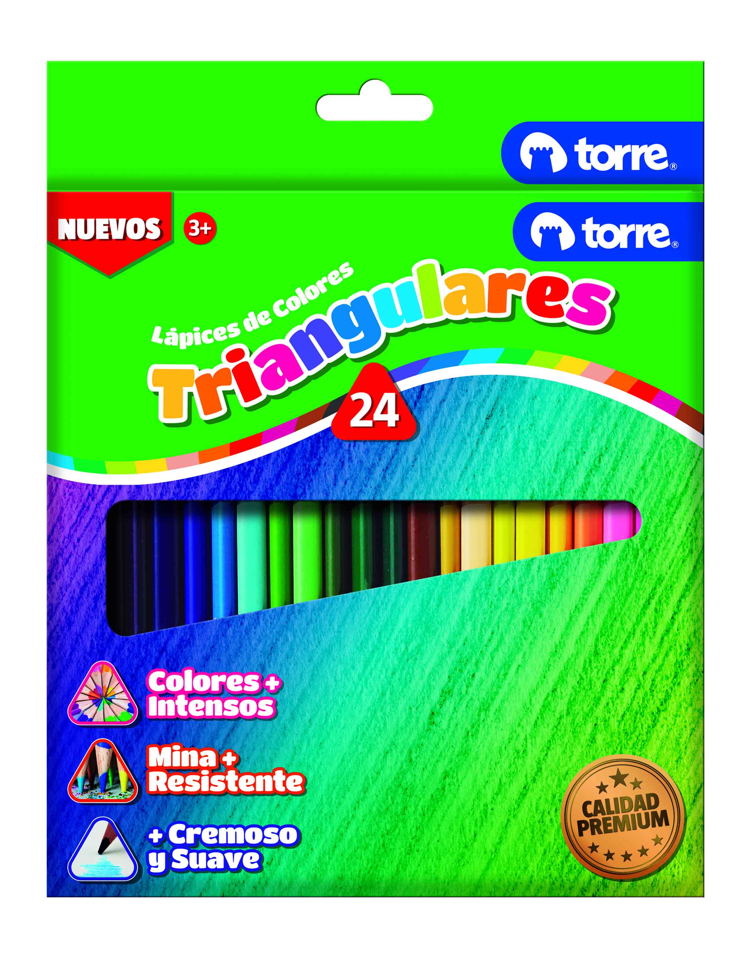 Lápices de colores triangulares 24 colores Torre