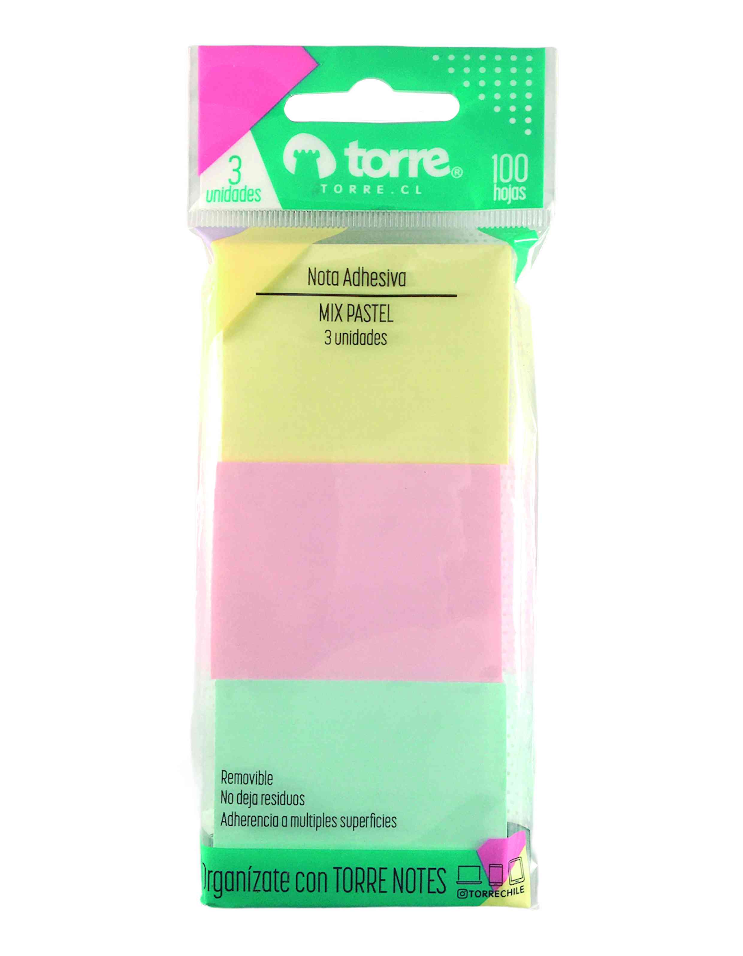 Notas adhesivas mix pastel 100 hjs Torre