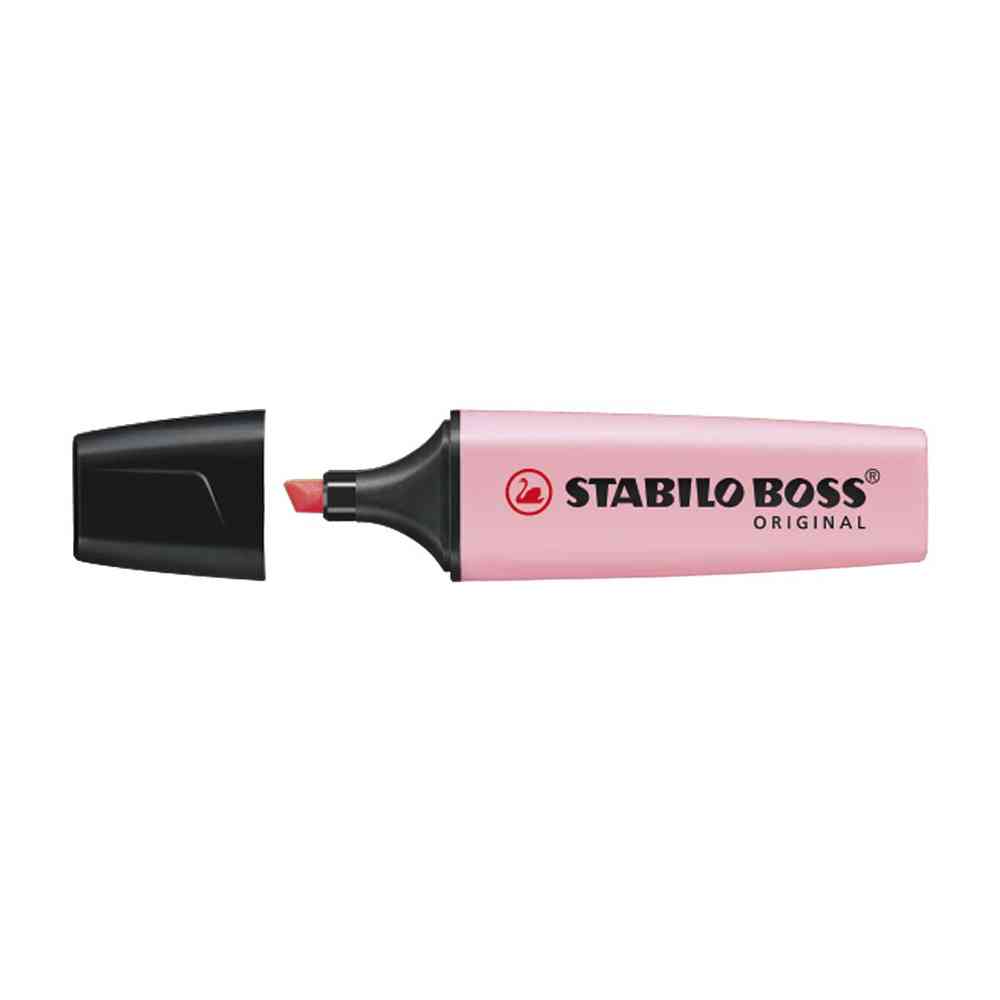 Destacador escritorio rosado pastel Stabilo Boss