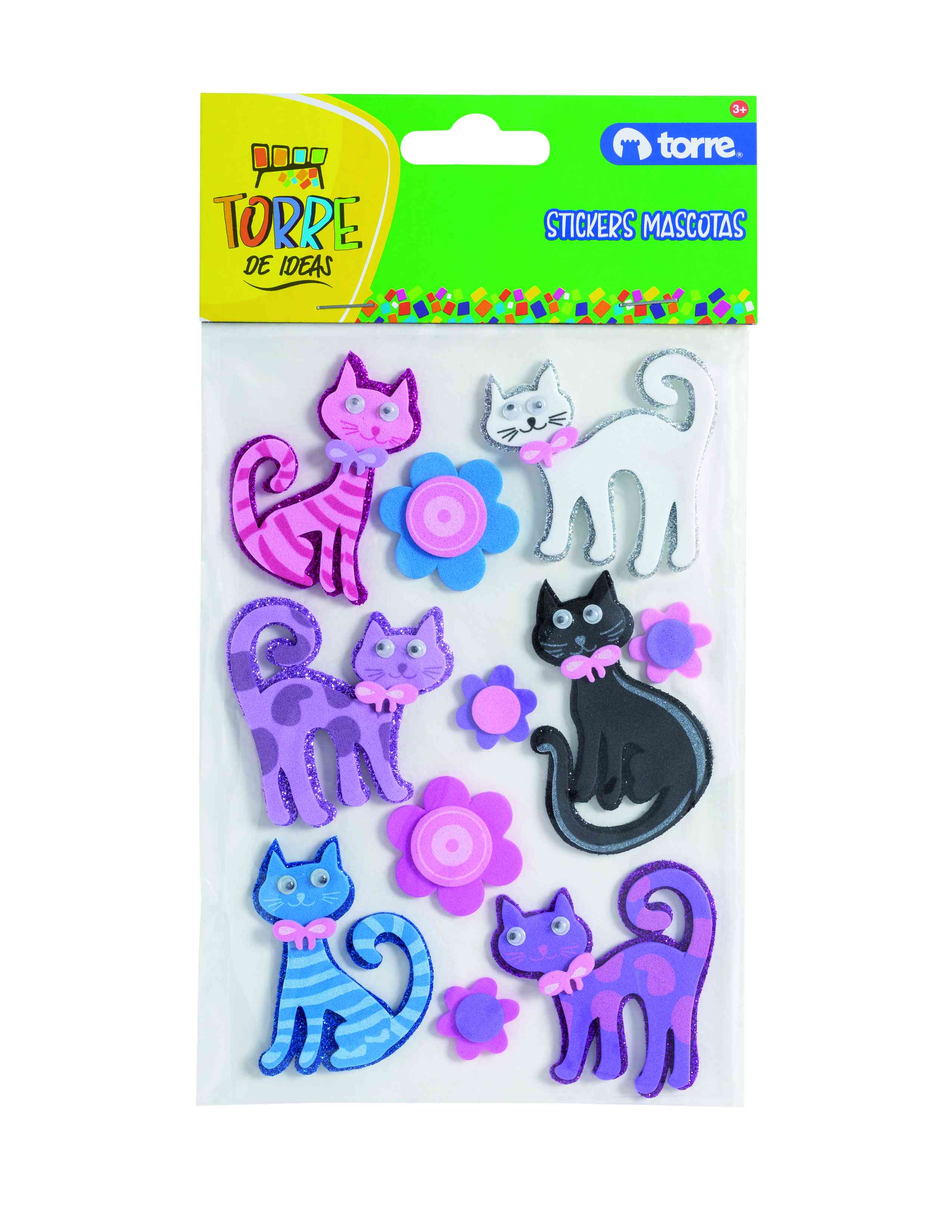 Stickers goma eva gatos