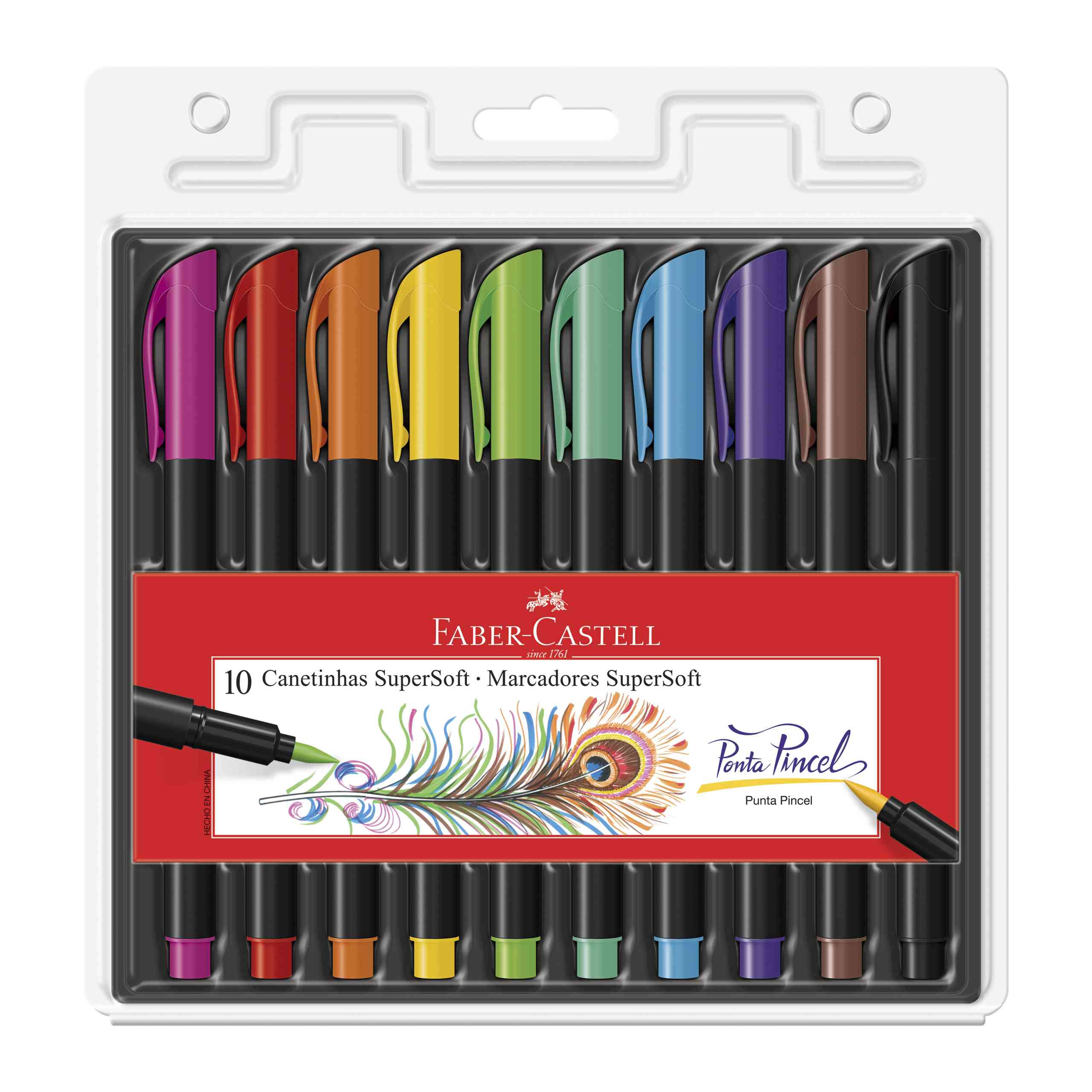 Marcadores punta pincel 10 colores Faber Castell