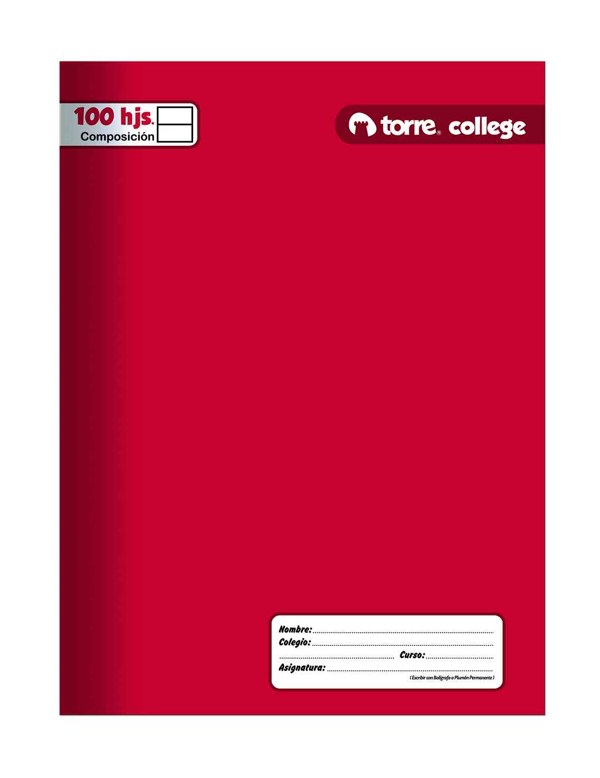 Cuaderno College Liso Composicion 100 hjs Torre