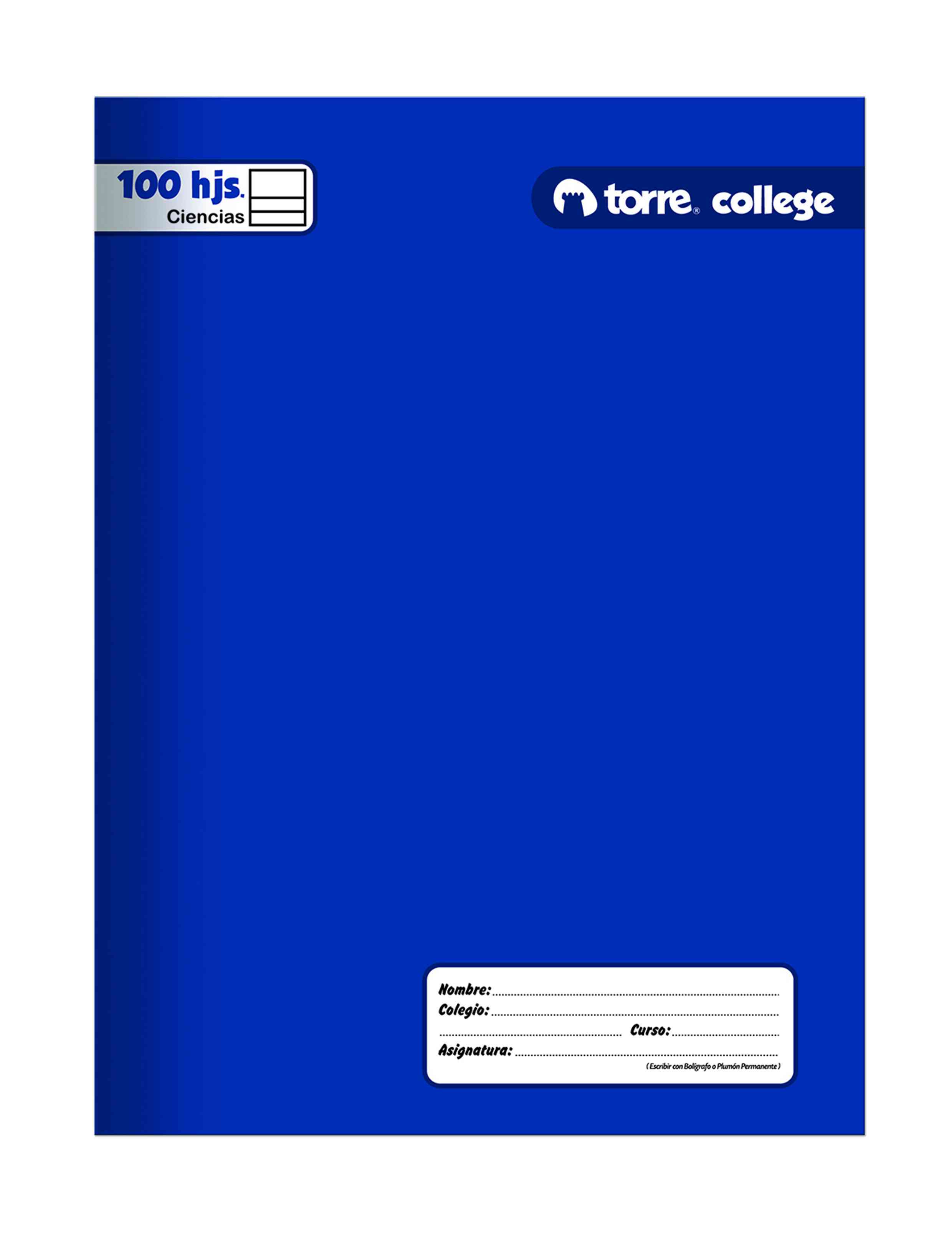 Cuaderno College Liso Ciencias 100 hjs Torre